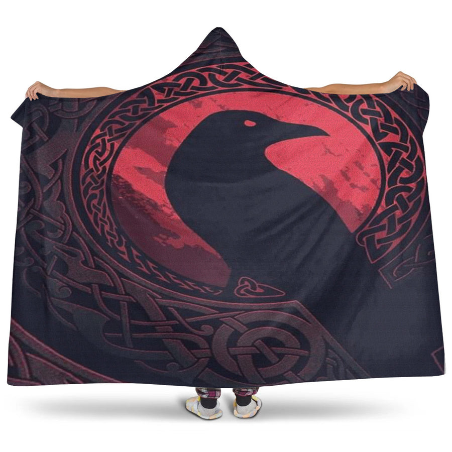 Ligerking Hooded Blanket - Viking Raven and Celtic Blood Style Hooded Blanket A35