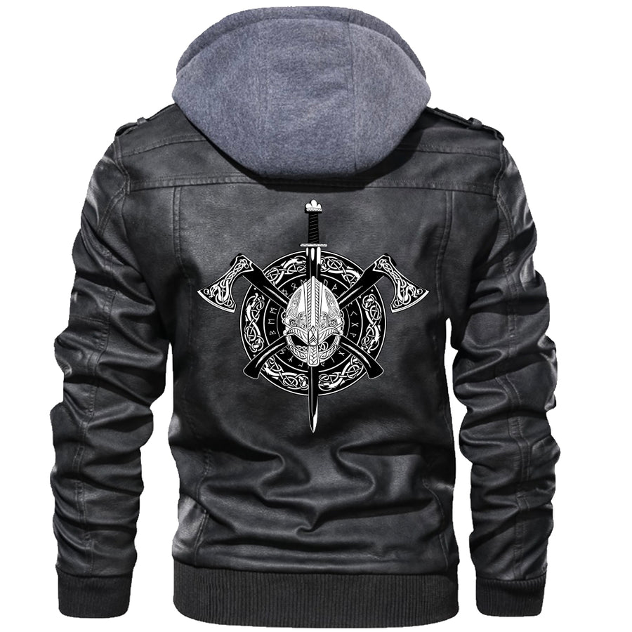 Ligerking Zipper Leather Jacket - Viking Weapons A21