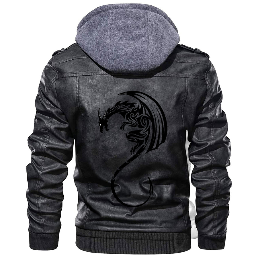 Ligerking - Black Winged Dragon Spirit Of Celts Leather Jacket A35