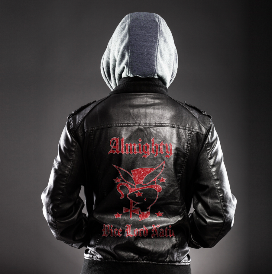 Ligerking Jacket - Bloods Bulldog Zipper Leather Jacket A31