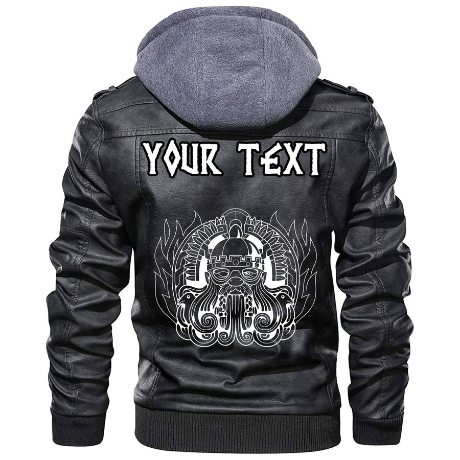 (Custom) Ligerking - Abstract Horned Dragon Leather Jacket A35
