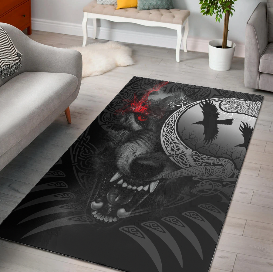 Ligerking Area Rug - Angry Moon Wolf Area Rug A31