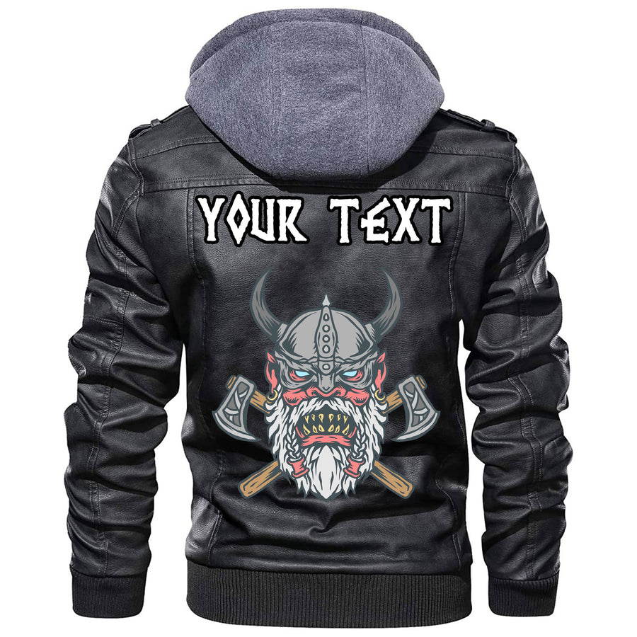 (Custom) Ligerking - Ancient Warrior Skull Leather Jacket A35