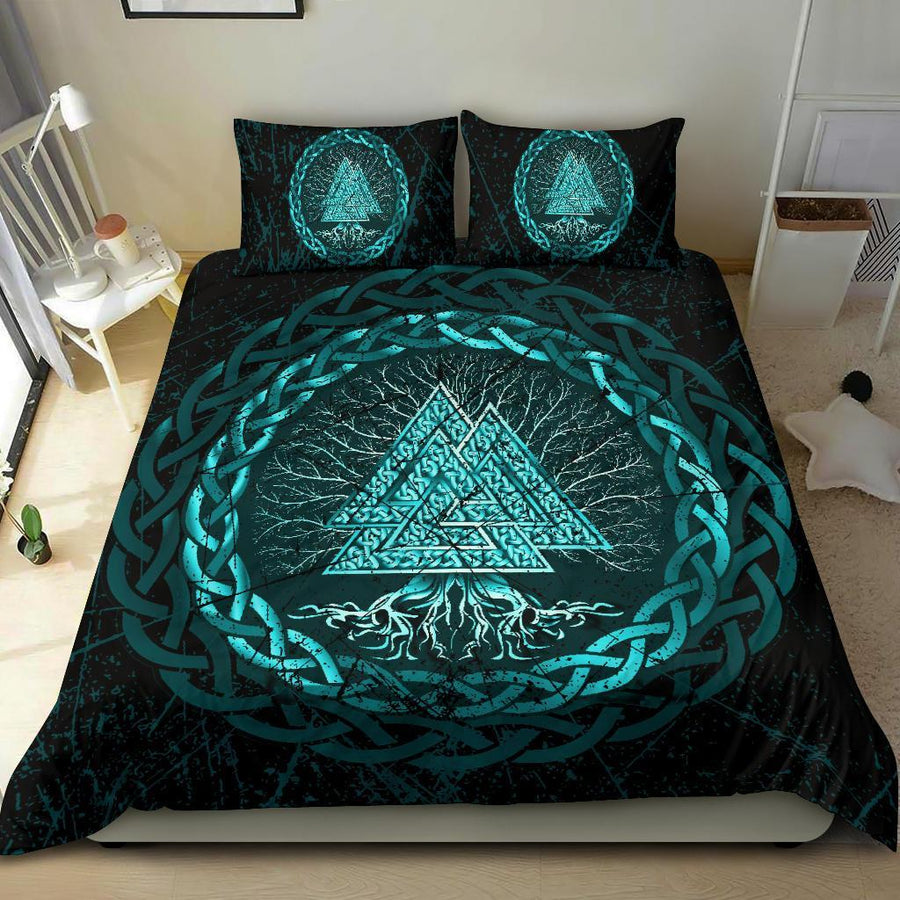 Ligerking Bedding Set, Celtic And Valknut and Tree of Life Yggrdrasil A7