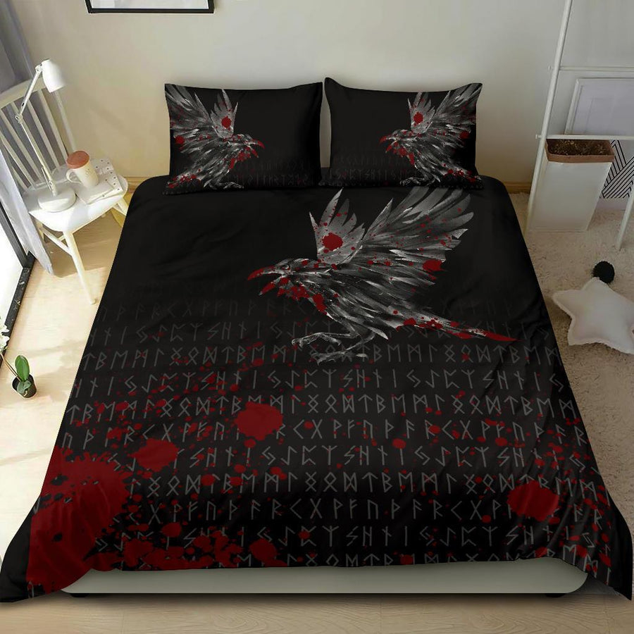 Ligerking Bedding Set - The Raven Of Odin Rune Blood A27