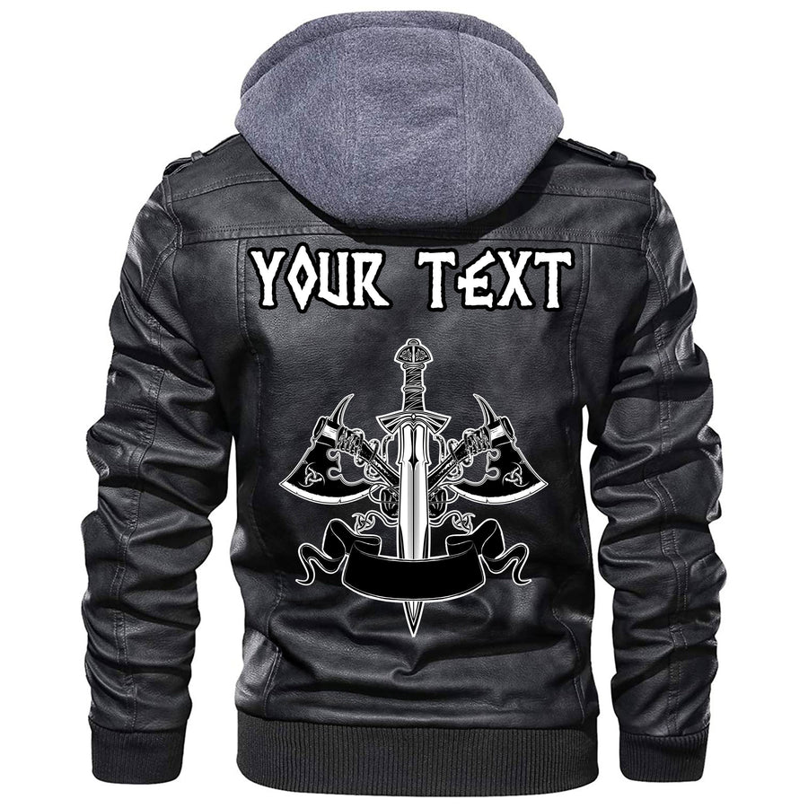 (Custom) Ligerking - Axe With Roses Leather Jacket A35