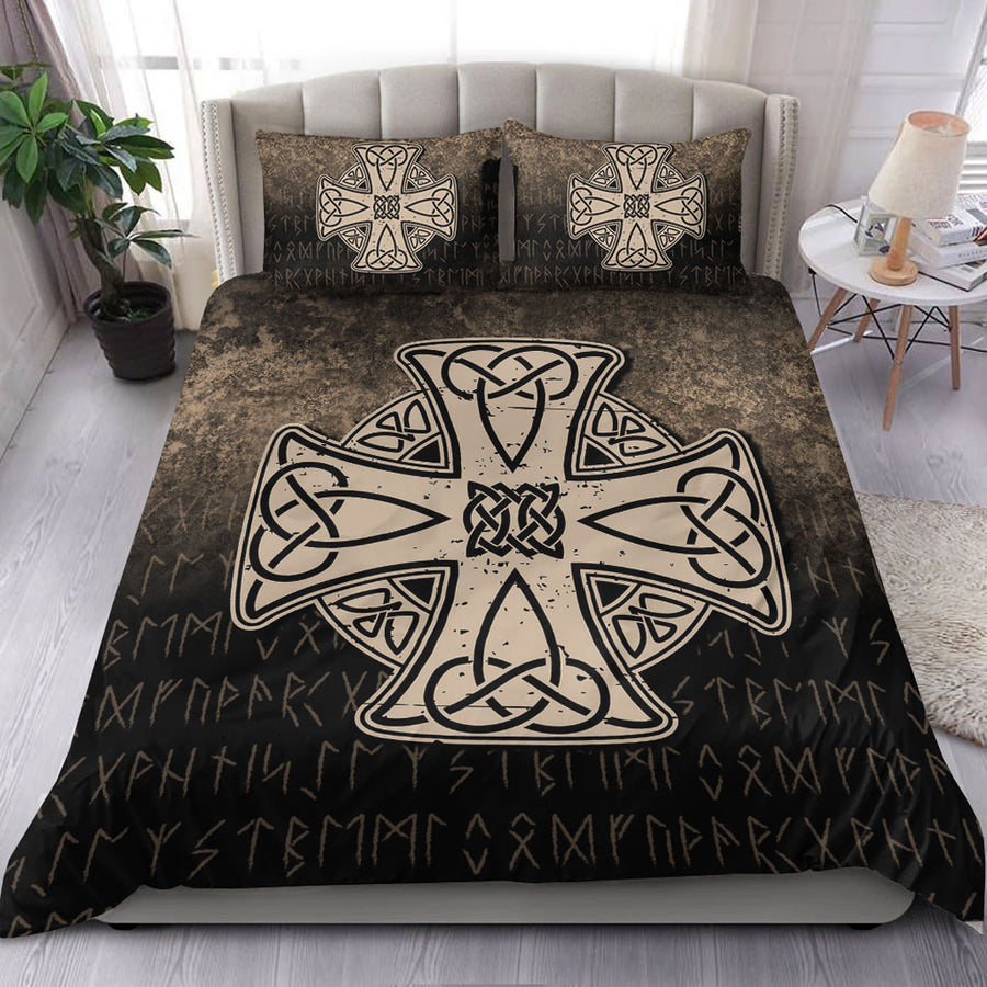Ligerking Bedding Set - Celtic Symbol Norse Mythology Valhalla Bedding Set A7