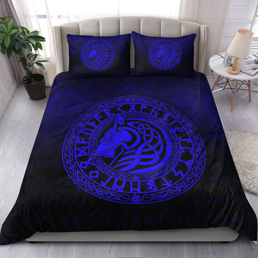 Ligerking Bedding Set - Viking Wolf - Blue Version Bedding Set A7