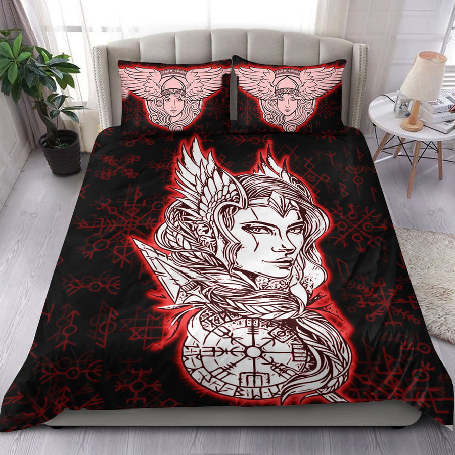 Ligerking Bedding Set -Viking Valkyrie Red Bedding Set A95