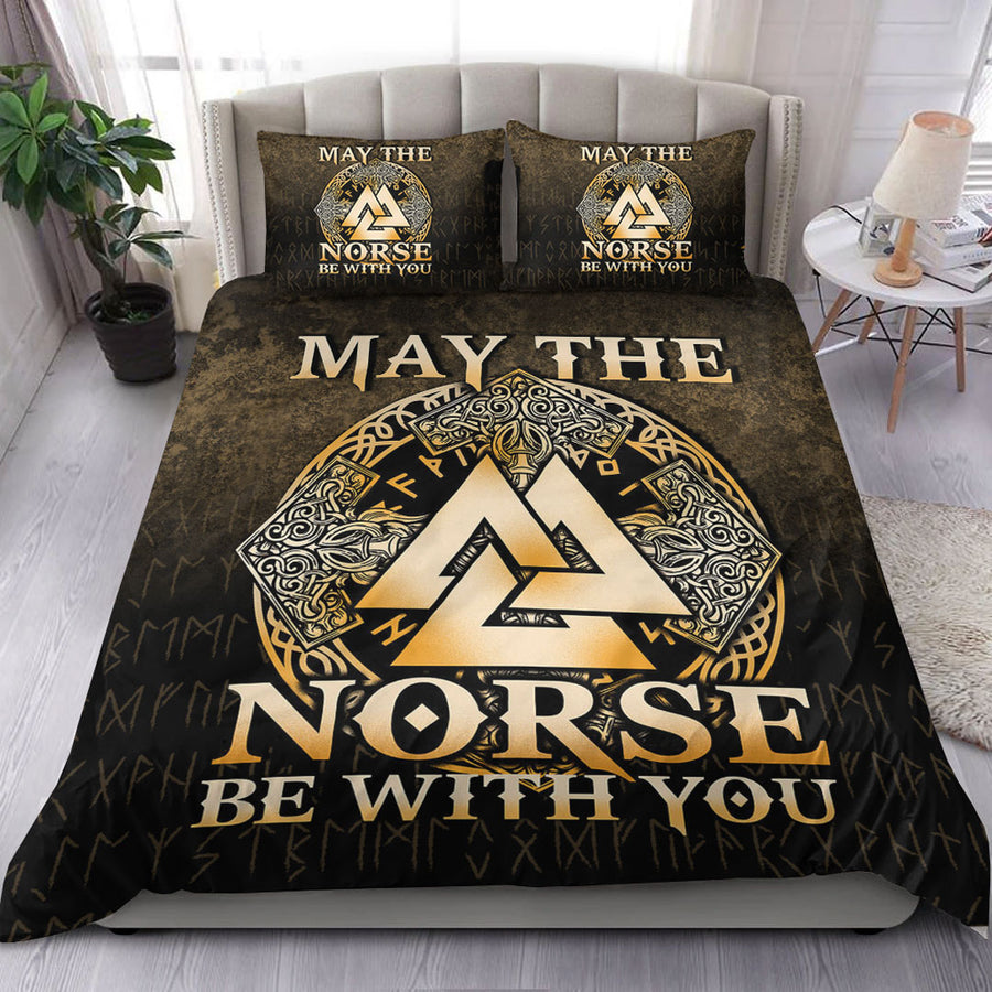 Ligerking Bedding Set - May The Norse Be With You Viking - Gold Version Bedding Set A7