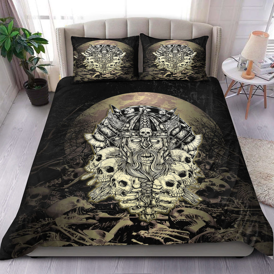 Ligerking Bedding Set - Viking Warrior Old and Skull Bedding Set A35