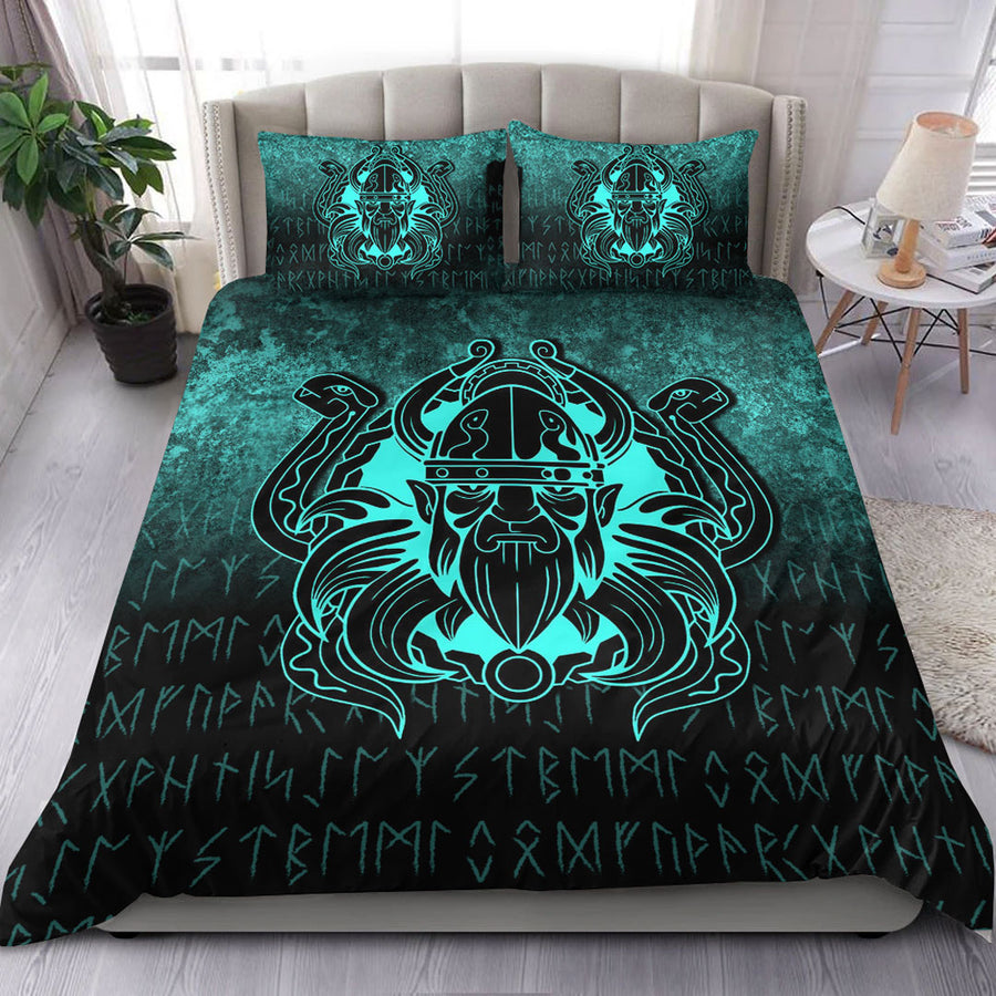 Ligerking Bedding Set - Nordic Warrior Valhalla Norse - Cyan Version Bedding Set A7