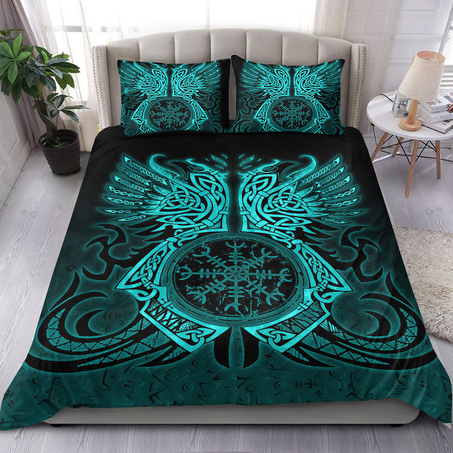 Ligerking Bedding Set - Two Raven Cletic Turquoise Tree Cletic Bedding Set A95