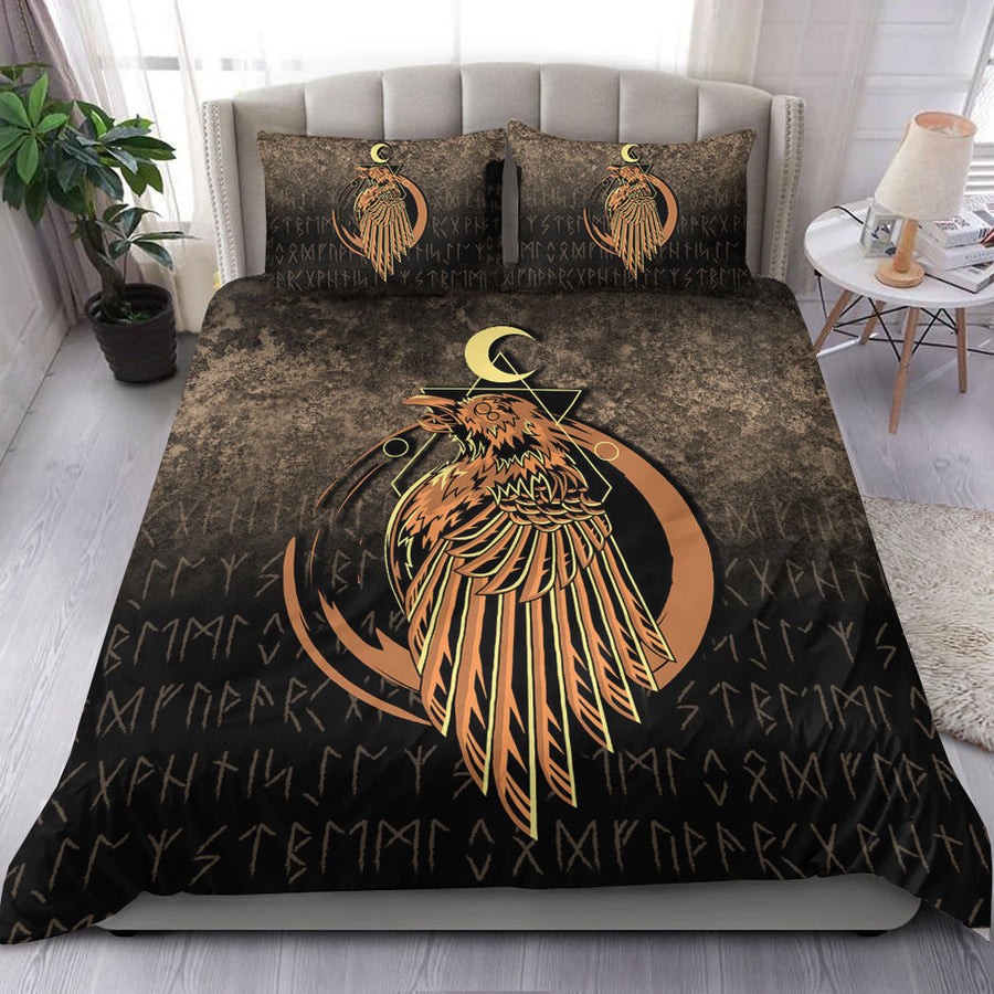 Ligerking Bedding Set - Raven Viking Warrior Valhalla Norse Bedding Set A7