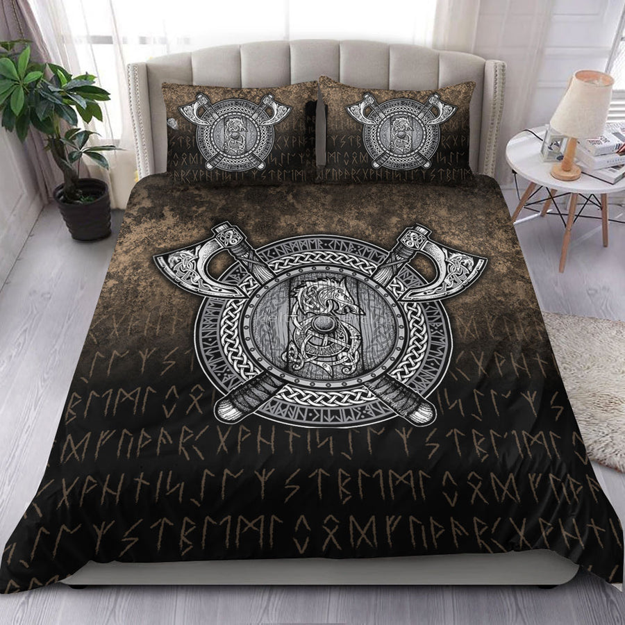 Ligerking Bedding Set -Fenrir Viking Shield Bedding Set A7