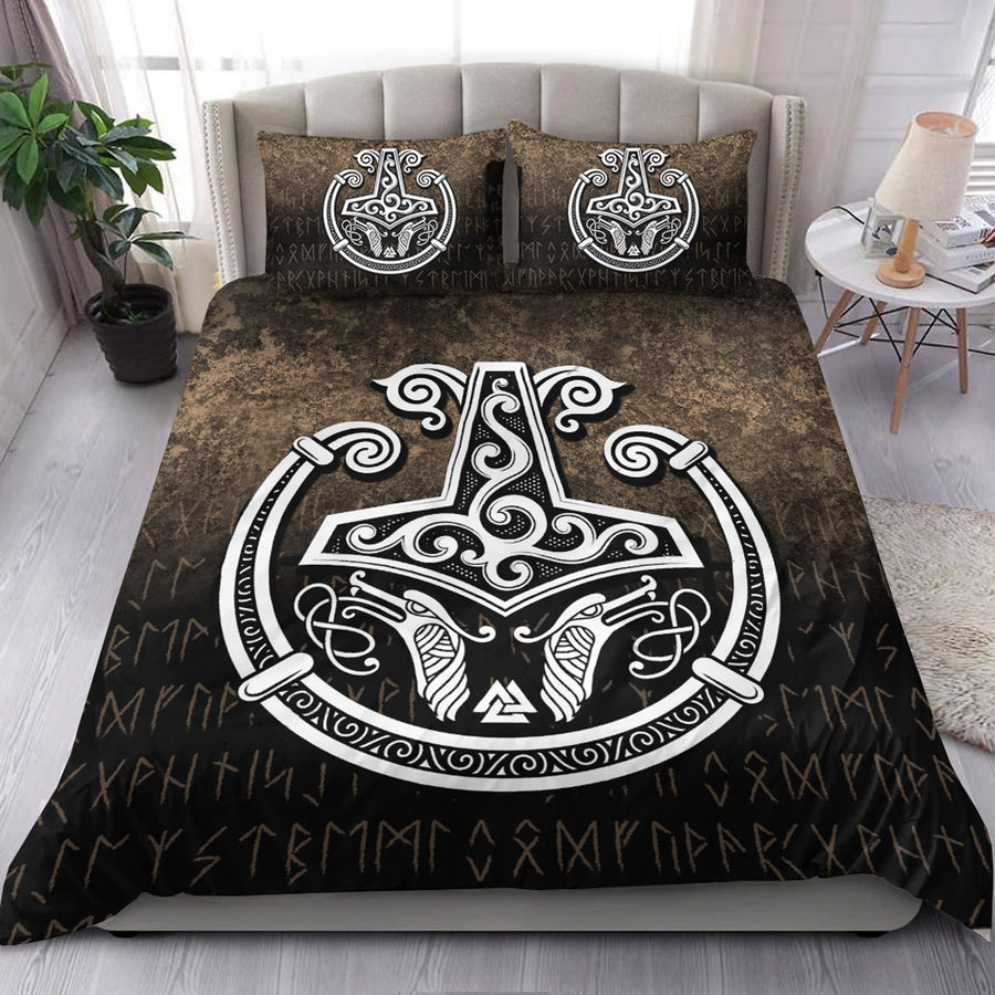 Ligerking Bedding Set -Thors-Hammer-Mjolnir-Viking-Torc-Norse-Pagan Bedding Set A7