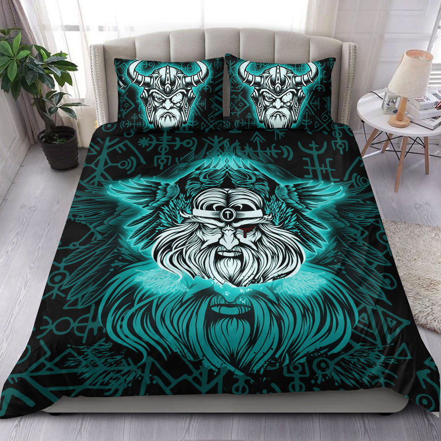 Ligerking Bedding Set -Viking Odin Turquoise Bedding Set A95