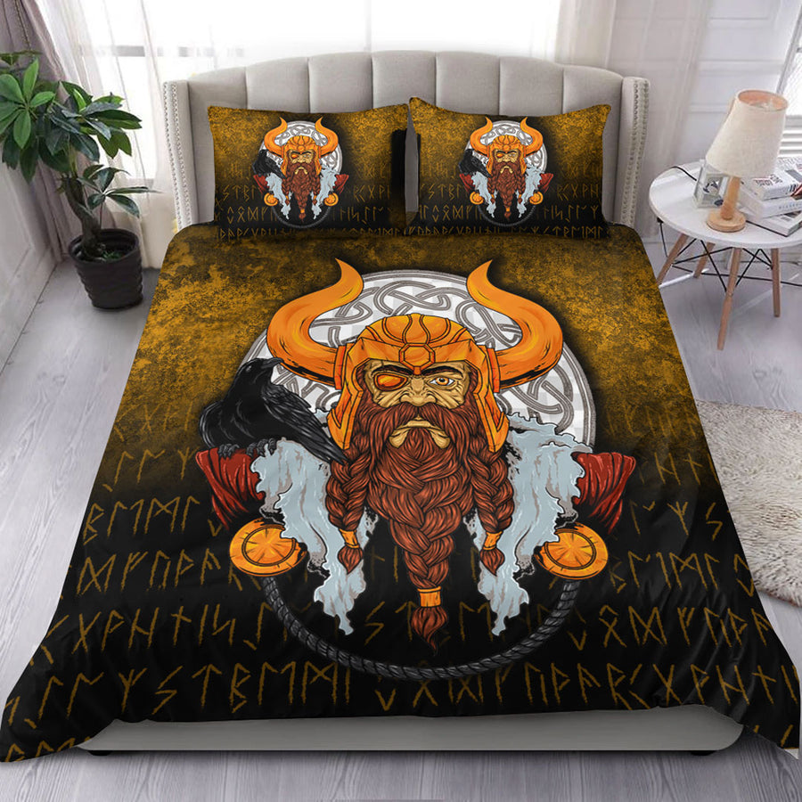 Ligerking Bedding Set - Viking God Odin Raven Bedding Set A7