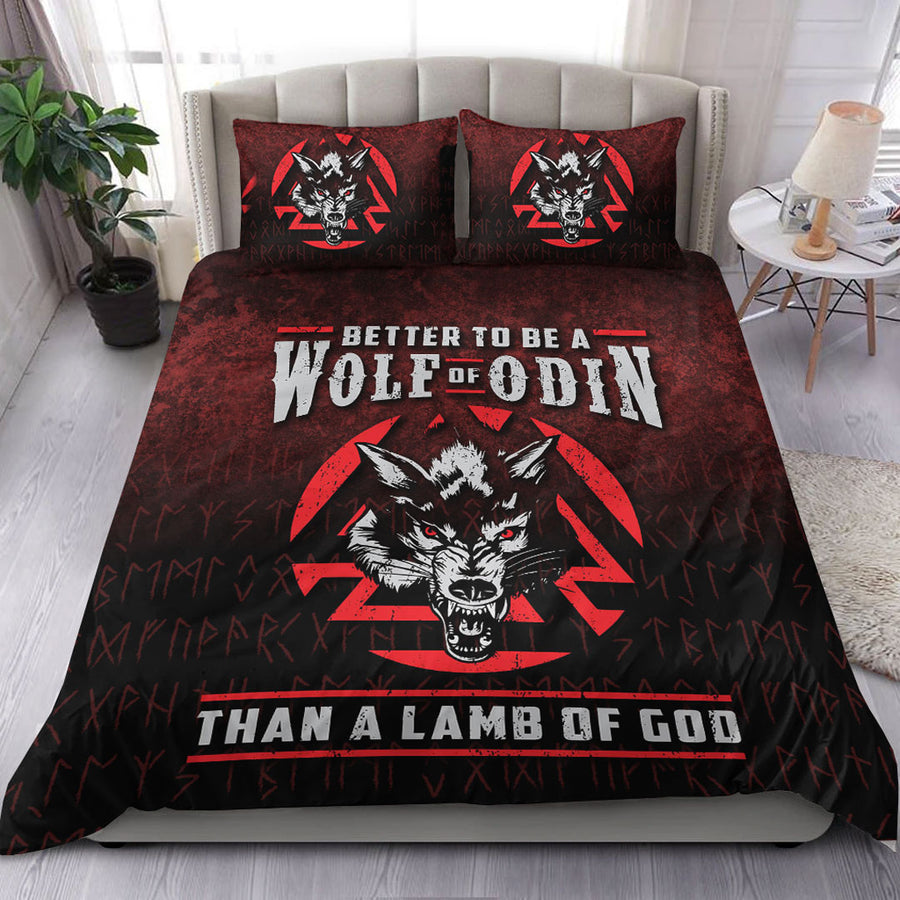 Ligerking Bedding Set - Better To Be A Wolf Of Odin Than A Lamb Of God Bedding Set A7