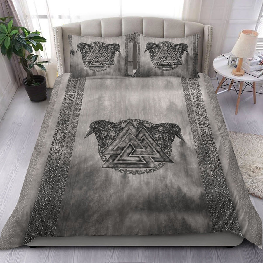 Ligerking Bedding Set - Viking Valknut and Raven Bedding Set A7