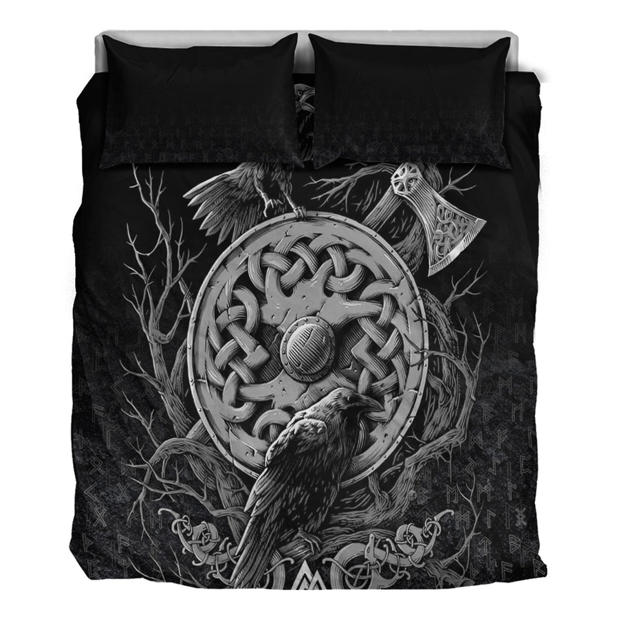 Ligerking Bedding Set - Celtic Raven Axe Viking Bedding Set A95