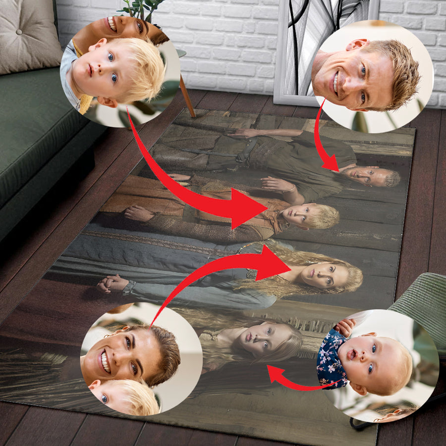 Ligerking Area Rug Personailzed - Personal Portrait In The Picture Family of Four Ligerking Area Rug A35