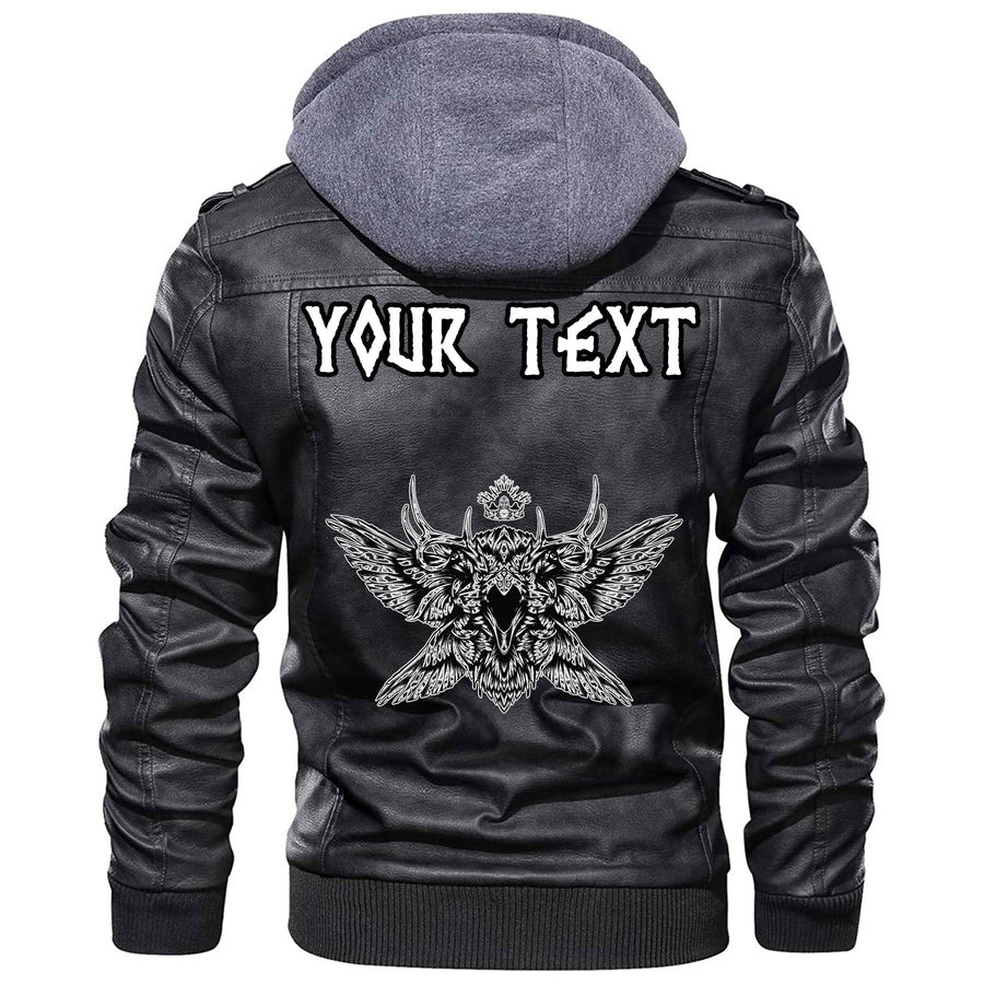 (Custom) Ligerking - Black Raven Sky Rune Leather Jacket A35
