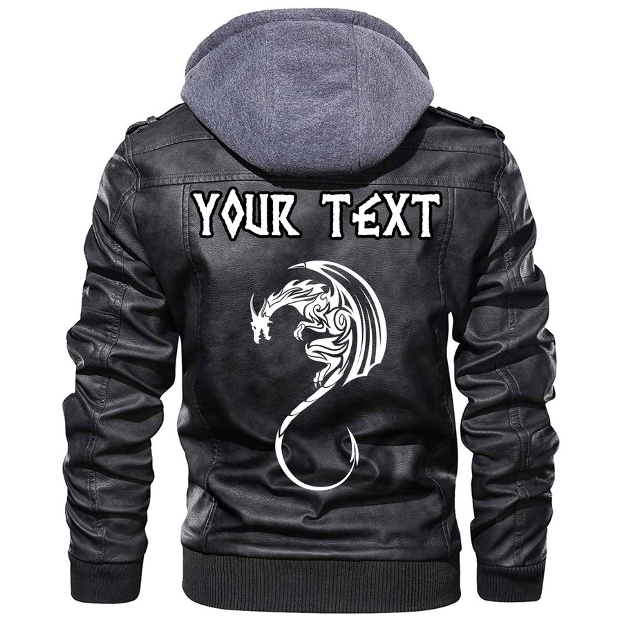 (Custom) Ligerking - Boar Viking With Axes Leather Jacket A35