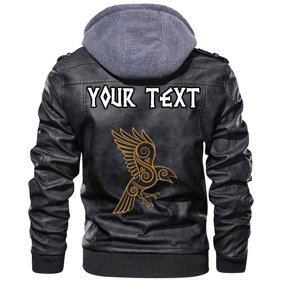 (Custom) Ligerking - Celtic Raven Ornament Frame Colorful Leather Jacket A35