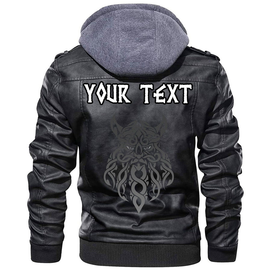 (Custom) Ligerking - Celtic Symbol Ravens Cross Mandala Leather Jacket A35