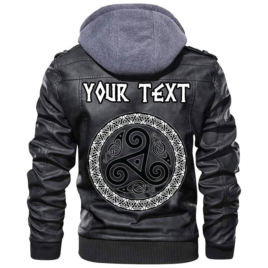 (Custom) Ligerking - Celtic Tangle Face Leather Jacket A35