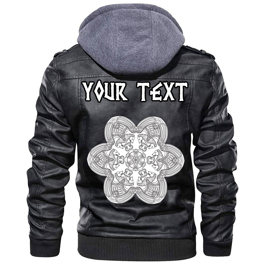 (Custom) Ligerking - Celtic Trinity Knot And Butterfly Leather Jacket A35