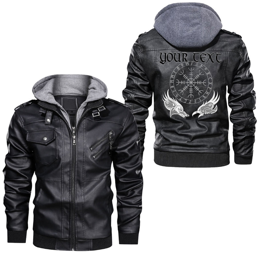 Ligerking - Circle Raven Axe Leather Jacket A95