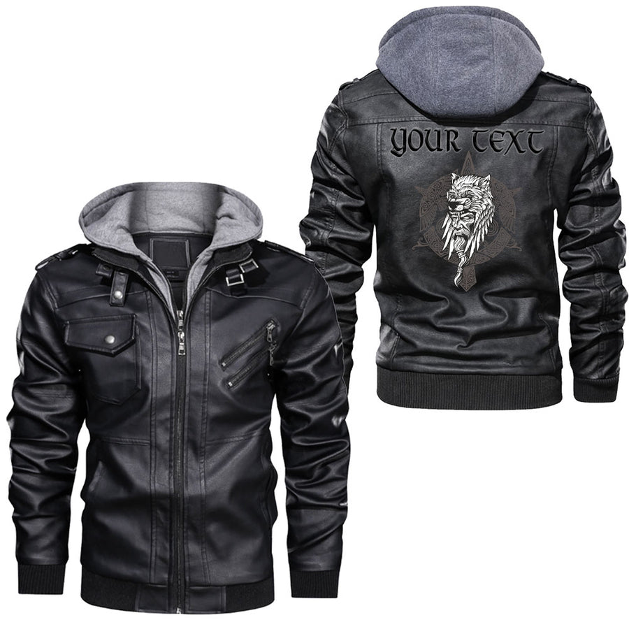 Ligerking - Circle Wolf Sword Leather Jacket A95