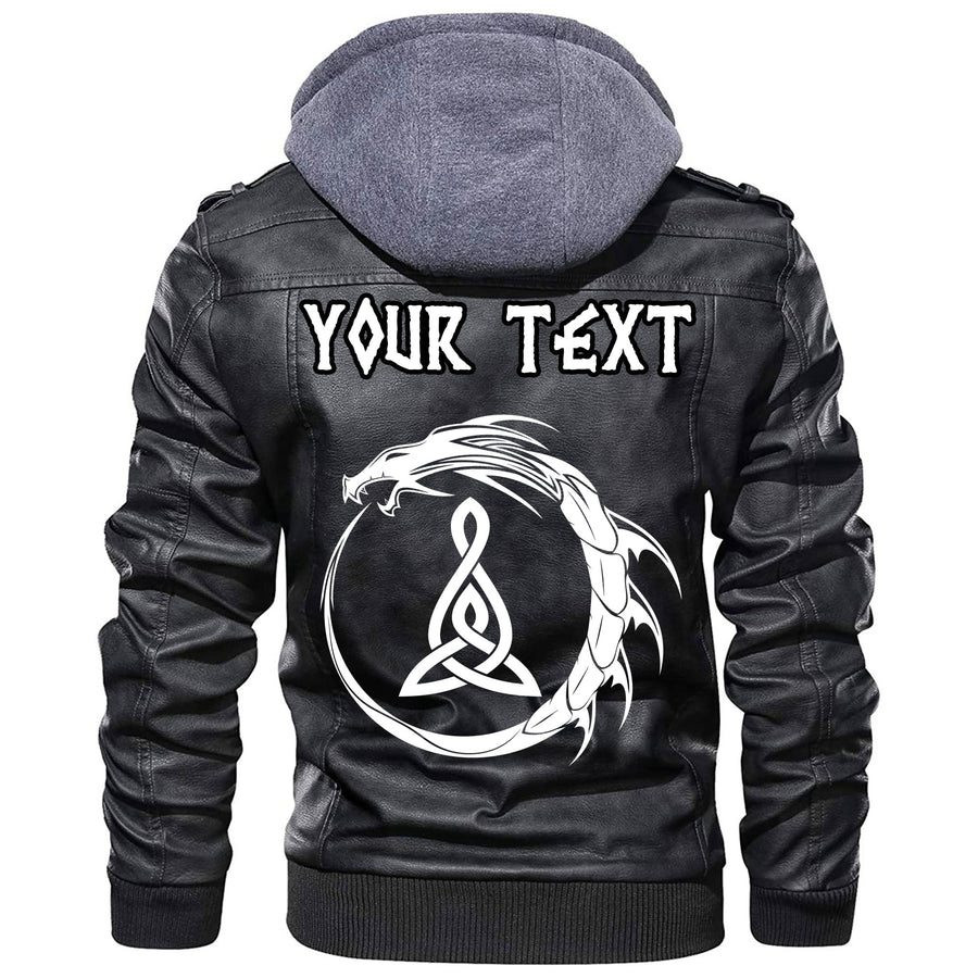 (Custom) Ligerking - Dragon and Valknut Leather Jacket A35
