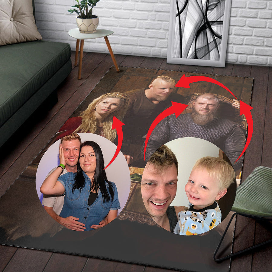 Ligerking Area Rug Personailzed - Personal Portrait In The Picture Earl Ragnar Ligerking Area Rug A35