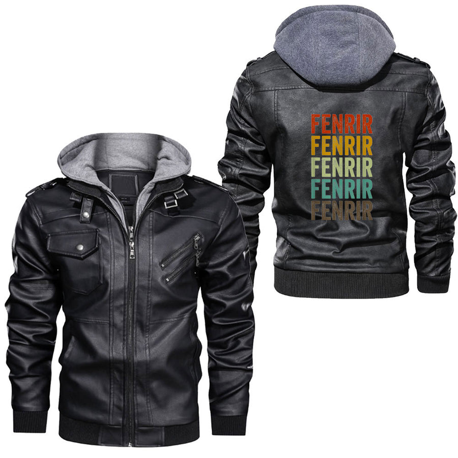 Ligerking - Fenrir Norse Wolf Ragnarok Wolf Leather Jacket A35