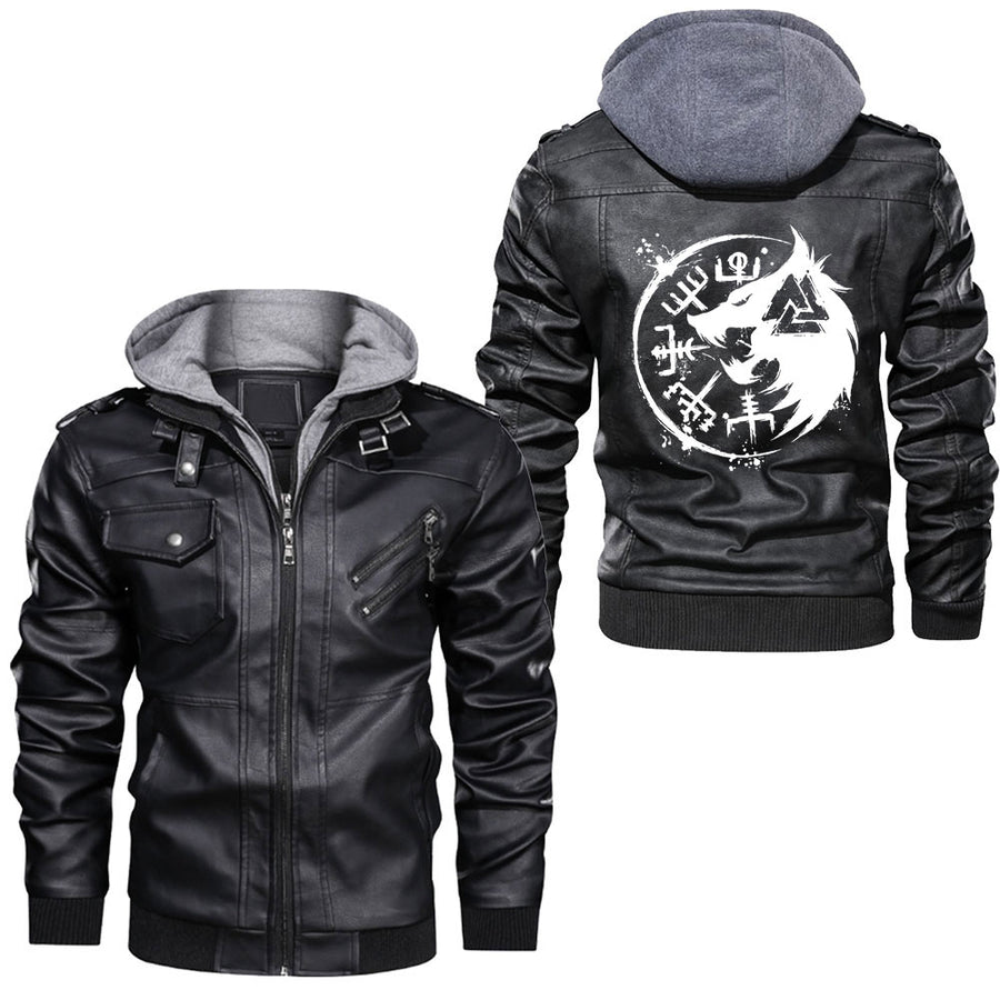 Ligerking - Fenrir wolf Mythology Leather Jacket A35