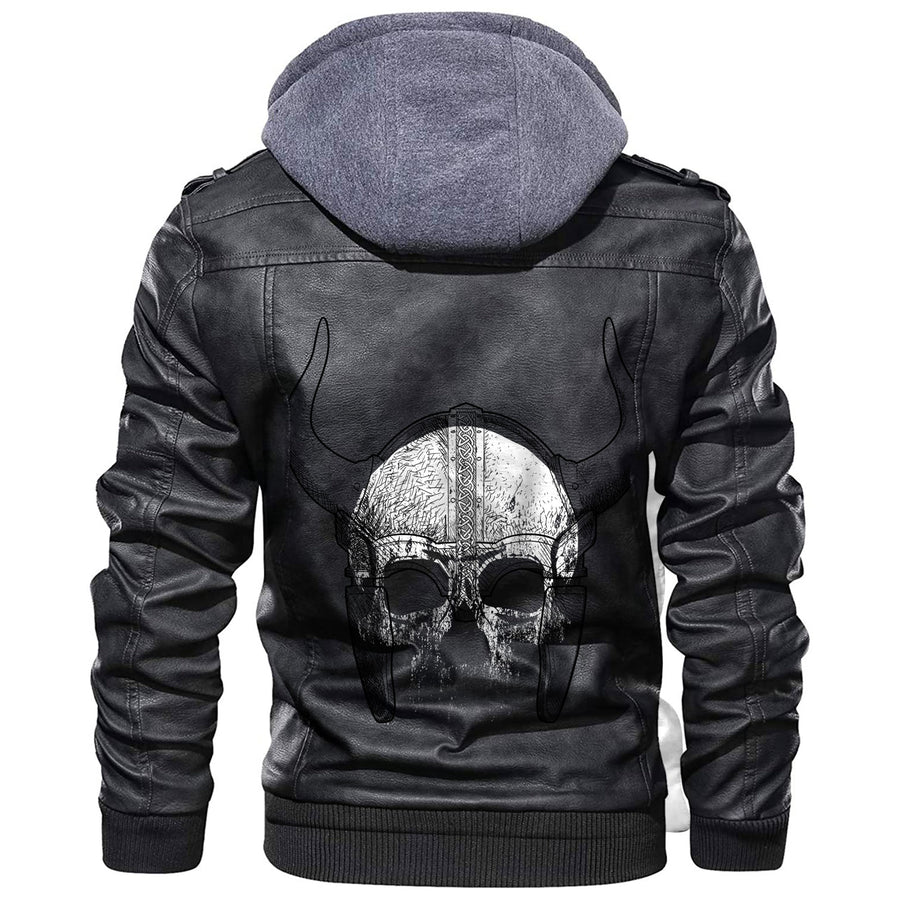 Ligerking - For Human Skull Leather Jacket A35