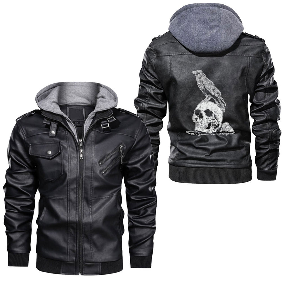 Ligerking - Horn of Odin White Leather Jacket A35