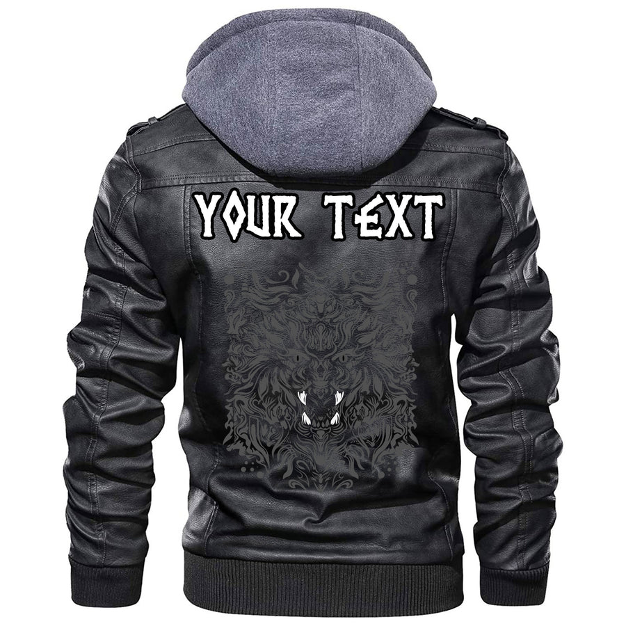 (Custom) Ligerking - GorillHead With Helmet And Axe Leather Jacket A35