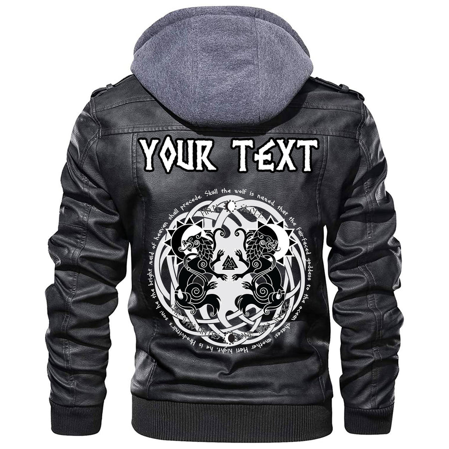 (Custom) Ligerking - Hati and Skoll Sun And Moon Leather Jacket A35