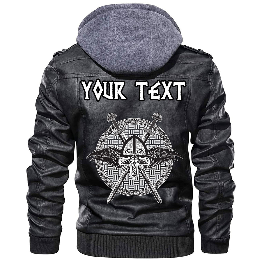 (Custom) Ligerking - Helmet Crossed Axes Leather Jacket A35