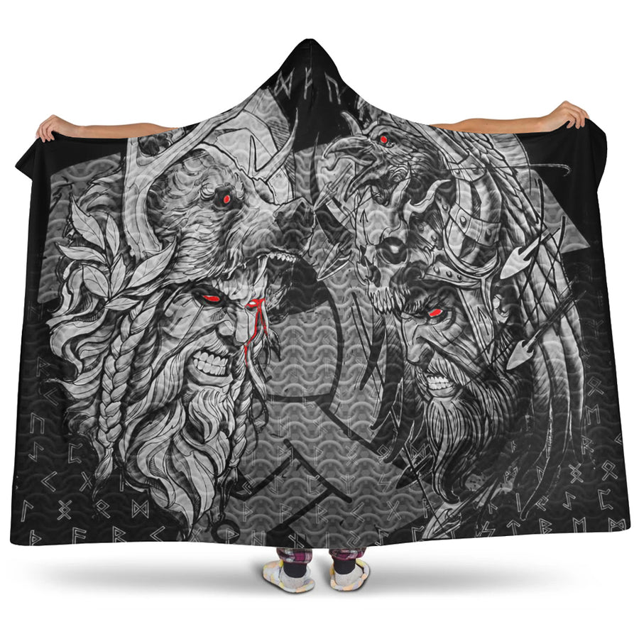 Ligerking Hooded Blanket - Norse Warrior Berserker Hooded Blanket A94