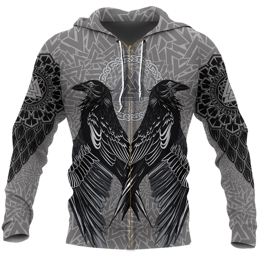 Ligerking Zip Hoodie Raven Valknut A15