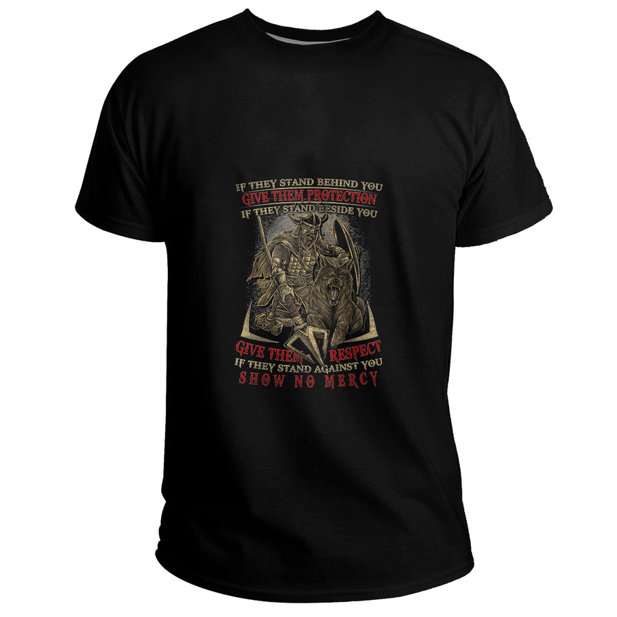 Ligerking Clothing (Custom) - If They Stand Behind You Give Them Protection Basic T-Shirt A35