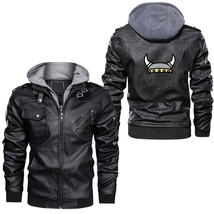 Ligerking - ItÂ´s better to be a wolf of odin than a lamb of god viking Leather Jacket A35