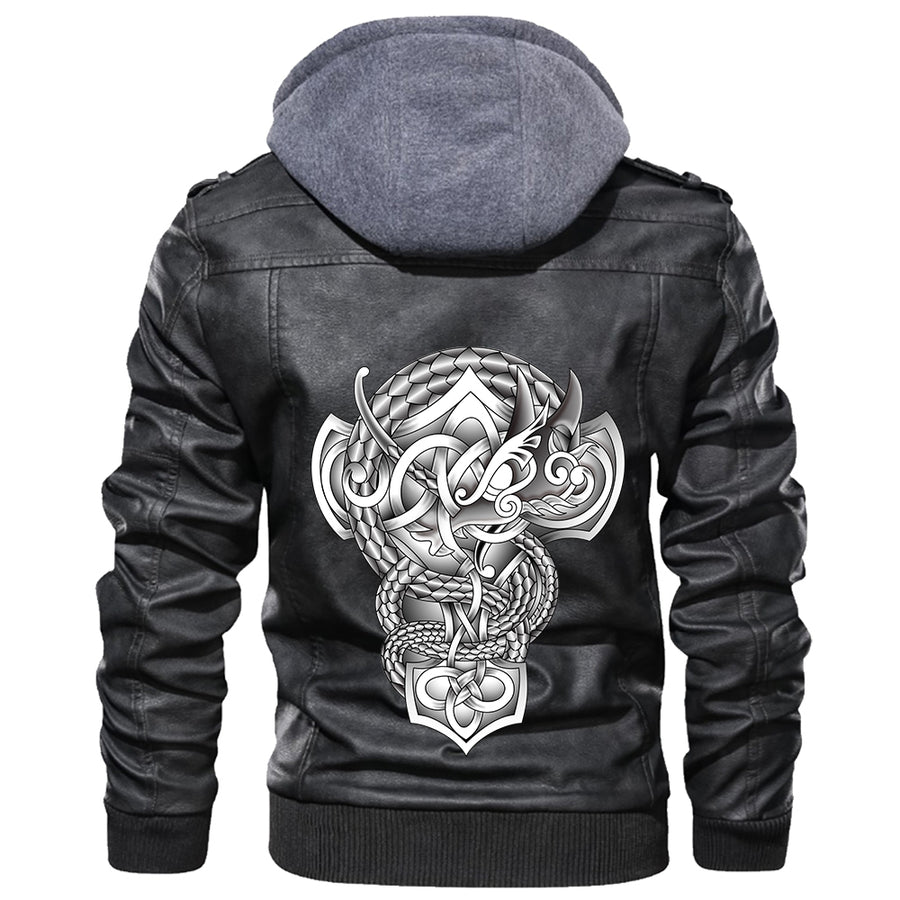 Ligerking - Hugin and Munin Style Celtic Leather Jacket A35