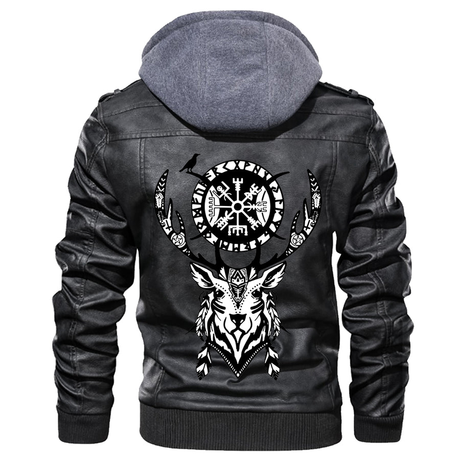 Ligerking - Norse Viking Wolf Ulfhednar Leather Jacket A35