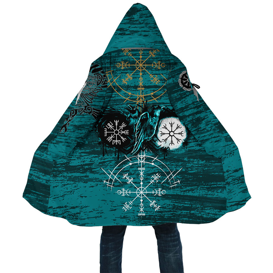 Ligerking - Raven of Odin and Symbol Ligerking Cyan Cloak A27